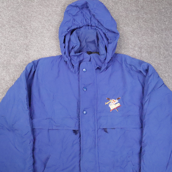 Vintage Imported Labatt Blue Hockey Small Blue Long Sleeve Zip Snap Jacket - Picture 15 of 16